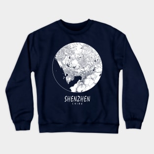 Shenzhen, China City Map - Full Moon Crewneck Sweatshirt